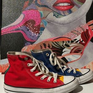 Converse All- Star High-Top Sneakers- Red, Yellow, Blue & Green Multicolored